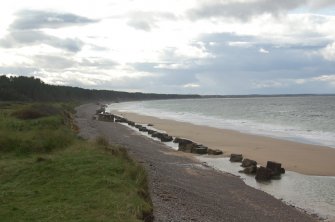 Anti-tank blocks along the Moray coastline.