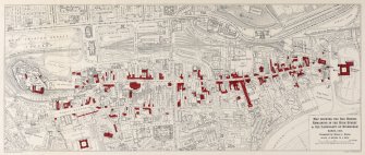 'The Book of the Old Edinburgh Club', Vol I, 1908, Map showing the old houses remaining in the High Street & the Canongate of Edinburgh