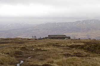 Distant view of Ben Lawers Visitors Centre, from NNW showing setting