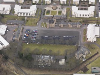 Oblique aerial view centred on the barracks, taken from the ESE.