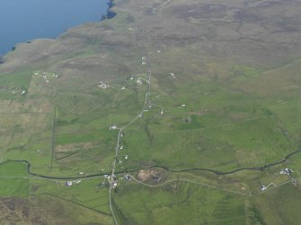 General oblique aerial view of the crofting landscape at Balmacqueen and Kendram, taken from the W.