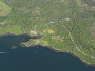 General oblique aerial view of Dunvegan castle and policies, taken from the W.