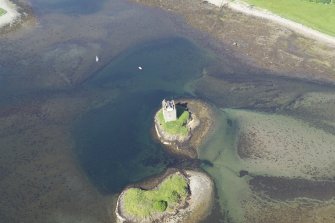 General oblique aerial view of Castle Stalker, taken from the W.