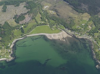 Oblique aerial view of Ardarroch and Ardoch centred on the fish traps in the bay, taken from the W.