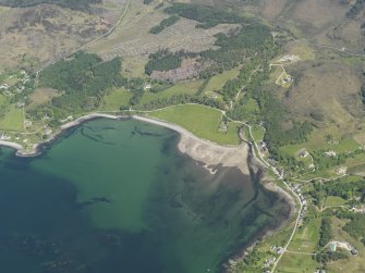 Oblique aerial view of Ardarroch and Ardoch centred on the fish traps in the bay, taken from the WSW.