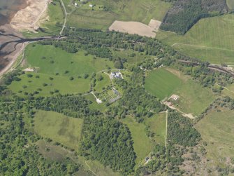 Oblique aerial view centred on Applecross House, taken from the S.