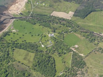 Oblique aerial view centred on Applecross House, taken from the S.