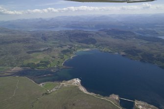 General oblique aerial view of Loch Kishorn and Achitraid, taken from the WNW.