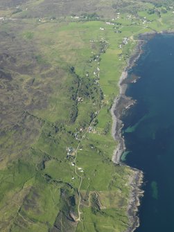 General oblique aerial view of the township of Ormsaigbeg looking towards Kilchoan, taken from the SW.