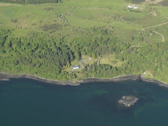 General oblique aerial view of Glenmorvern Cottage and gardens, taken from the SW.