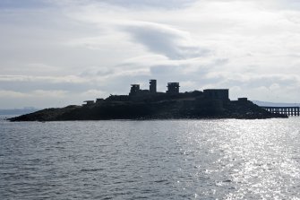 General view from N of island from approaching boat.