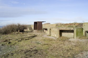 View from SW showing ready-use ammunition lockers at base of gun platform on Inchmickery Island in the Forth.