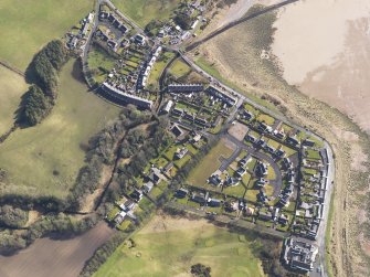 Oblique aerial view centred the village, taken from the WSW.