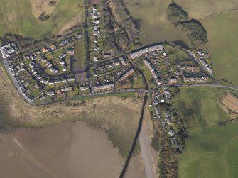 Oblique aerial view centred the village, taken from the ESE.