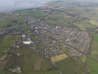 General oblique aerial view centred on the town, taken from the ENE.
