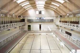 Interior. View looking along the main pool hall, taken from south east