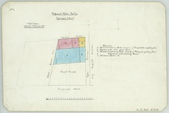 Digital copy of Infirmary Street Public Baths -Sheet 11 of 12 sheets of sketch proposals -Block Plan of Proposed Site
u.s.   Dated "18 September 1885   11 Royal Exchange"