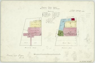 Digital copy of Infirmary Street Public Baths - One of 2 sheets showing Proposed Alternative Layouts
Signed and Dated "L McLagen, D Bolt   11 Royal Exchange   16 April 1885"