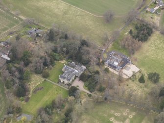 Oblique aerial view centred on the country house, taken from the NE.