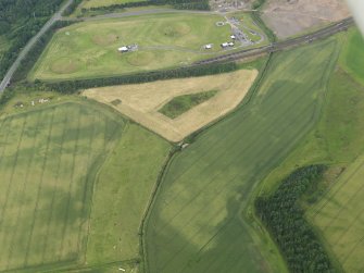 Oblique aerial view of the cropmarks, taken from the SW.