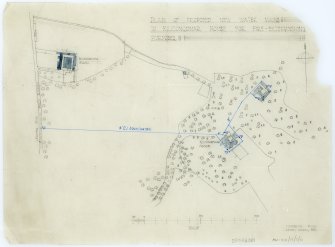 Plan of proposed new water mains to Kilconquhar House for fire-extinguishing purposes.