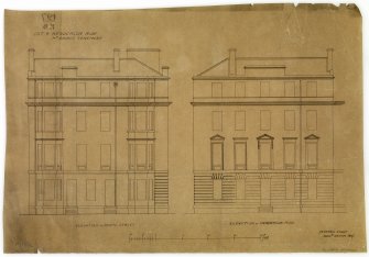 Elevations towards Henderson Row and Perth Street.
Titled: 'Lot 4 Henderson Row  Mr Baird's Tenement.
Insc: '92 George Street'.
Dated: 'Edinr March 1887'.