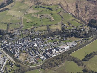 Oblique aerial view centred on the twom, taken from the W.