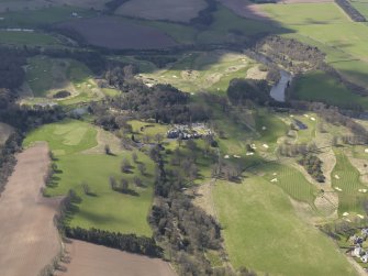 General oblique aerial view centred on the hotel, taken from the NNE.