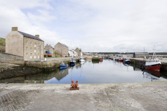 View from W showing North Quay and Telford House, warehouse.