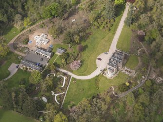 Oblique aerial view centred on the Country House, taken from the SW.