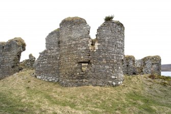 NE turret and Great Hall, view from NE