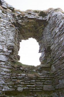 NE turret, detail of window at upper level