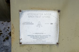 Detail of makers plate on Spey engine test bed structure.