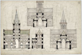 Drawing showing section, St Magnus Cathedral, Kirkwall.