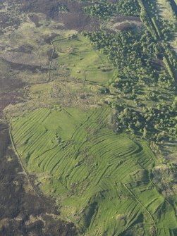 Oblique aerial view of Learable township, rig and other remains, taken from the S.