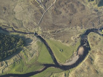 Oblique aerial view centred on the sheepfold and the remains of the rig and buildings, taken from the S.