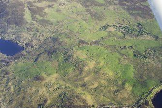 Oblique aerial view of the buildings, dykes, rig and hut-circles at Dola, taken from the N.