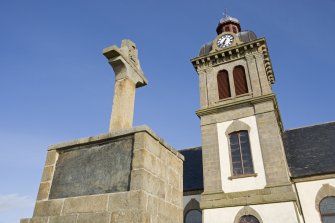 Doune Church, detail of tower and cross