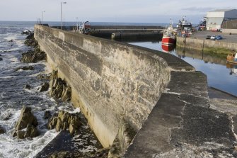 N Basin sea wall, view from SSW