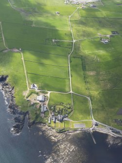 Oblique aerial view of Sand Lodge Country House, looking to the SSW.