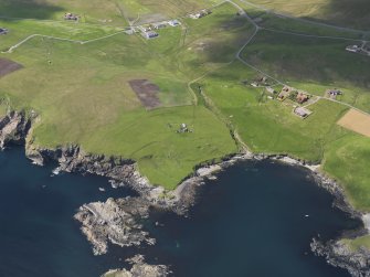 Oblique aerial view of the Burn of Glover, looking to the W.