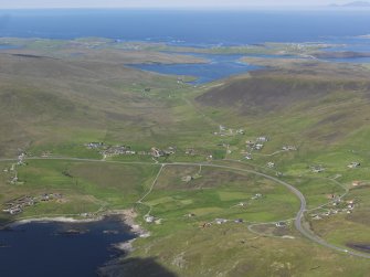 General oblique aerial view of Easter Quarff, looking to the WNW.