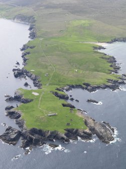 General oblique aerial view of The Garths Chain Home Radar Station, looking W.