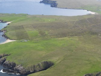 General oblique aerial view of The Haa, Unst, looking SSE.