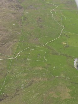 General oblique aerial view of the southern flank of Gallow Hill, Unst, looking E.
