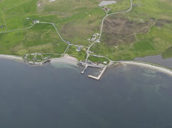 Oblique aerial view of Uyeasound, looking NW.