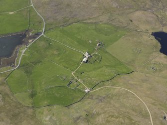 Oblique aerial view of Grunnavoe, looking NNW.