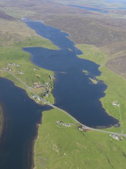 General oblique aerial view of the Loch of Strom, looking NE.