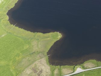 Oblique aerial view centred on the Law Ting Holm, looking S.