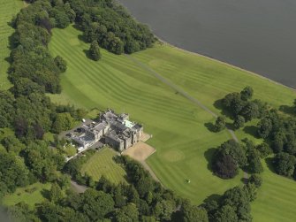 Oblique aerial view of Dalmeny House, taken from the SSW.